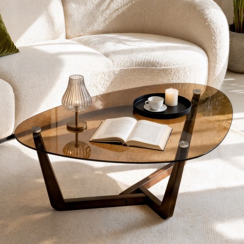 Couchtisch mit glasplatte - couchtisch,