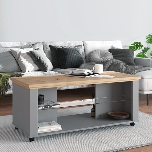 Couchtisch holz glas modern - holz,