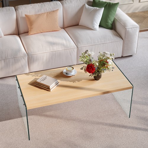 Artloge couchtisch holz glas - couchtisch,
