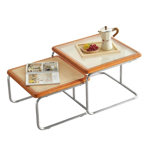 Couchtisch eckig 2er set - eckig, grau