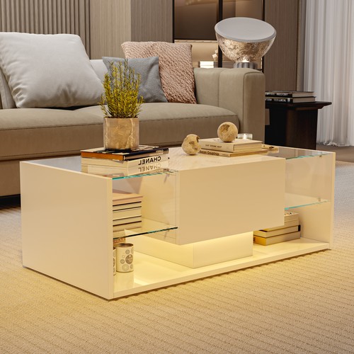 Couchtisch weib hochglanz - couchtisch,