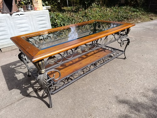Couchtisch antik holz - und, glas